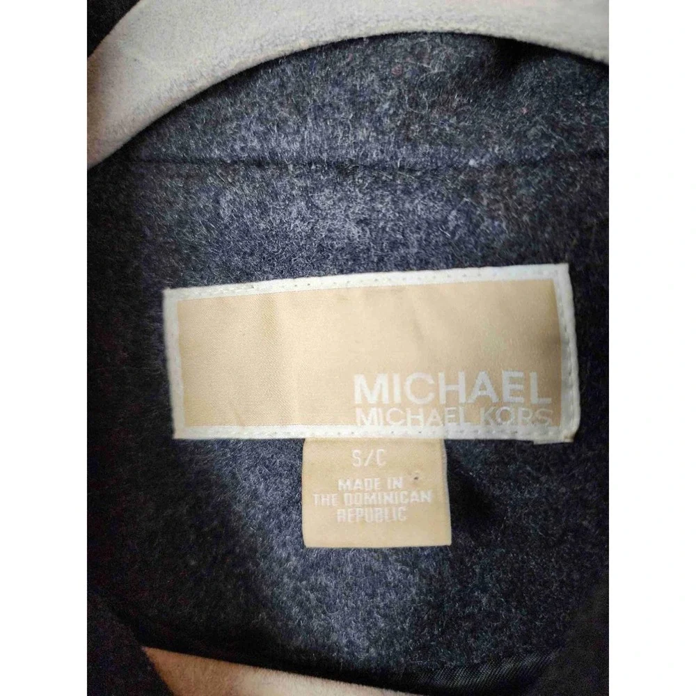 Michael Kors‎ Womens Charcoal Gray Wool Blend Double Breasted Pea Coat Small